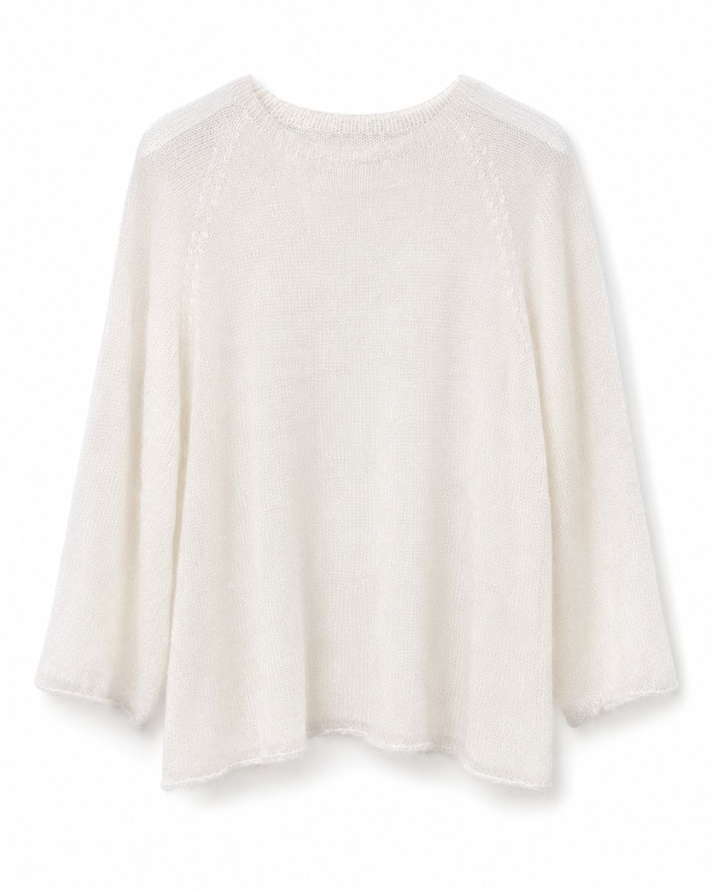 Feiner Kid Mohair Damen Strickpullover mit 3/4 Arm