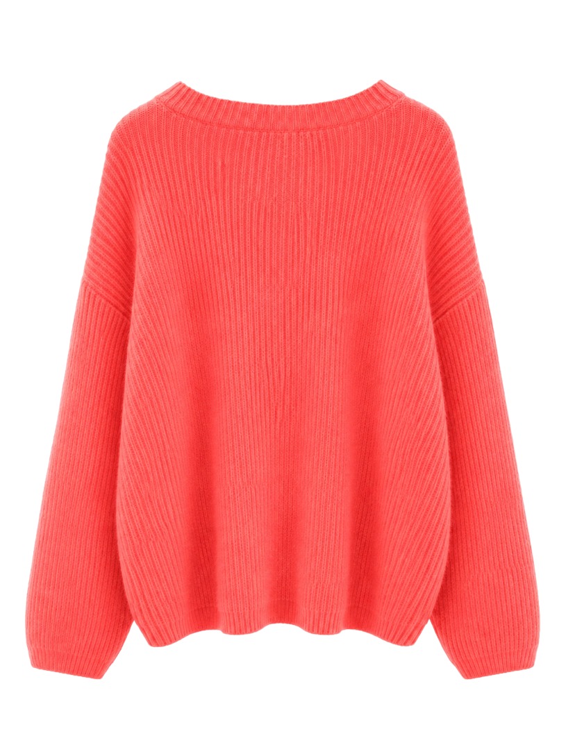 Kuscheliger Oversize-Strickpullover mit Rippstruktur