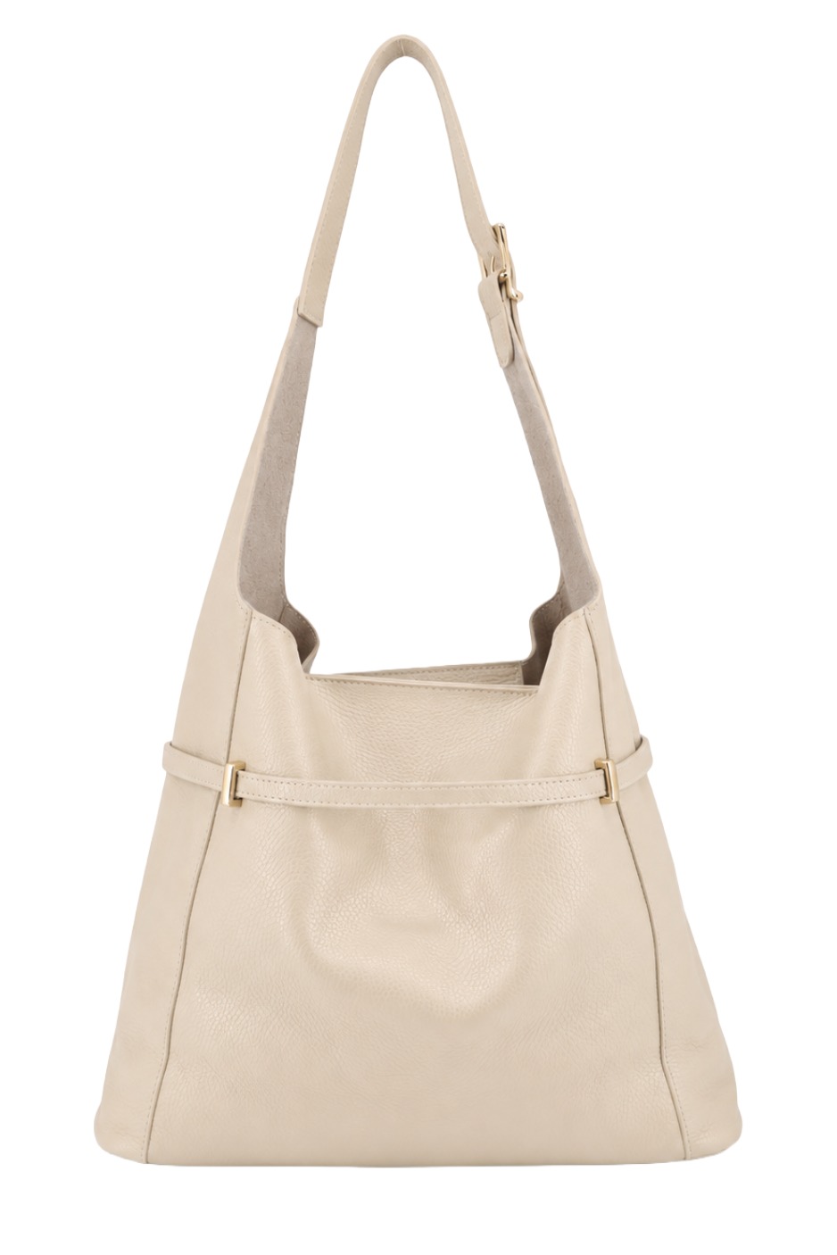 Elegante Echtleder Hobo Schultertasche mit Schnallen-Detail