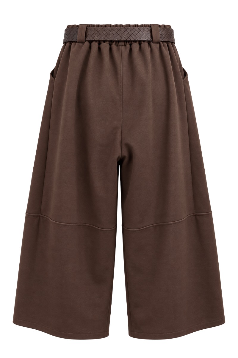 Barrel-Culotte Scuba mit Falten & Gürtel