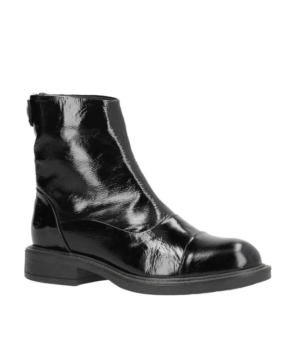 Shoedesign Copenhagen DAHLIA Damen Lackleder Stiefelette in Schwarz