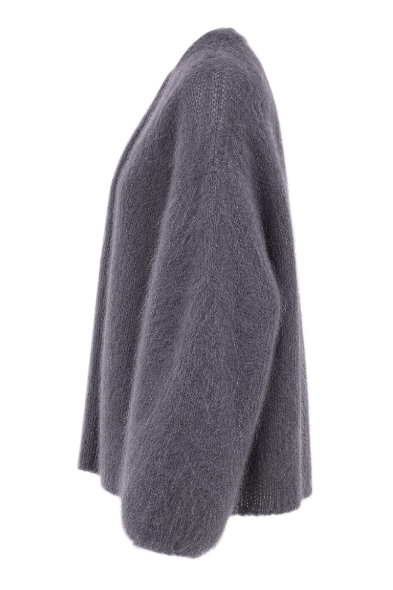 Offene Kid Mohair Strickjacke – 80 % Mohair Made in Italy