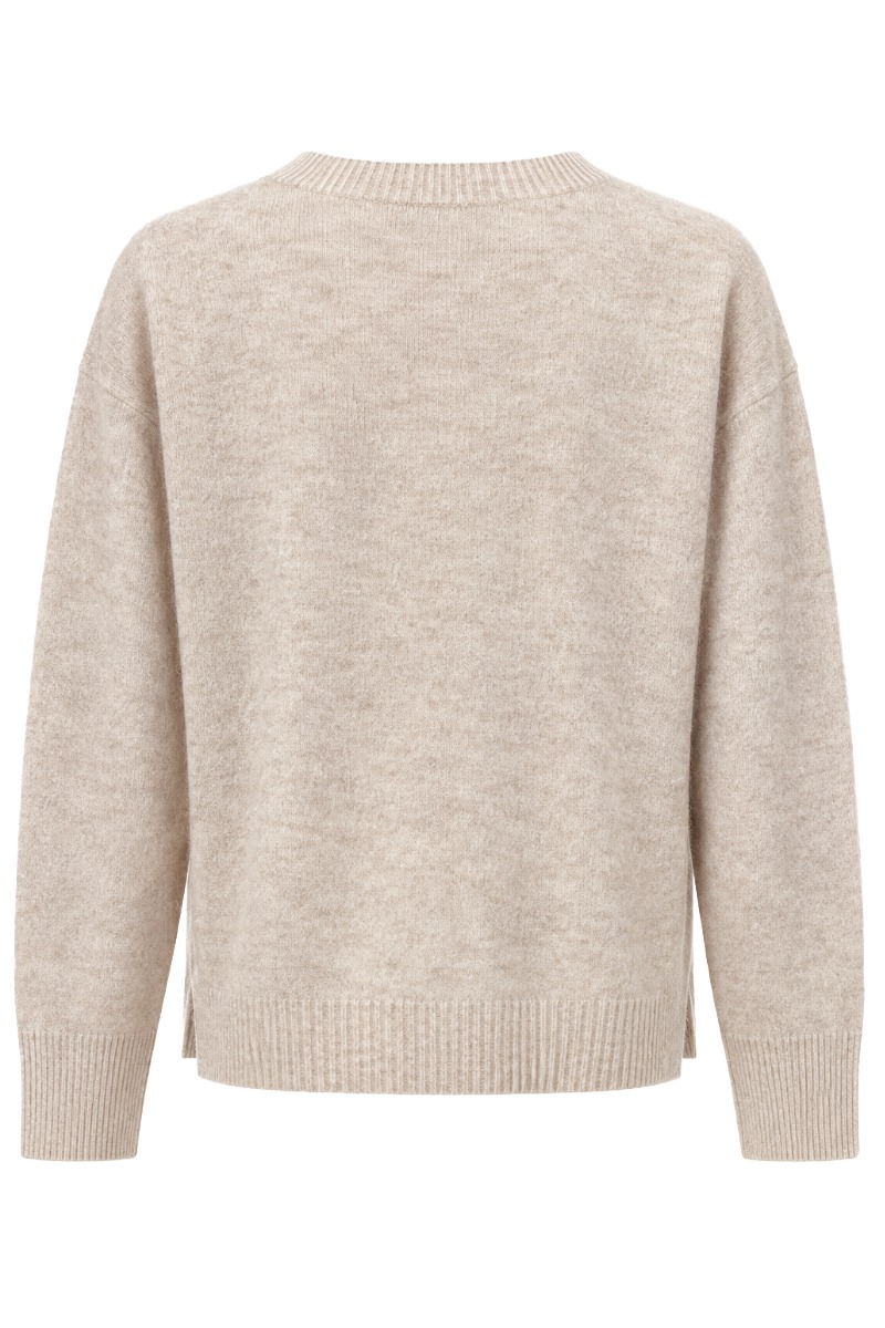 Feiner Damen Strick Pullover mit Rundhals aus Lanawolle & Kaschmir