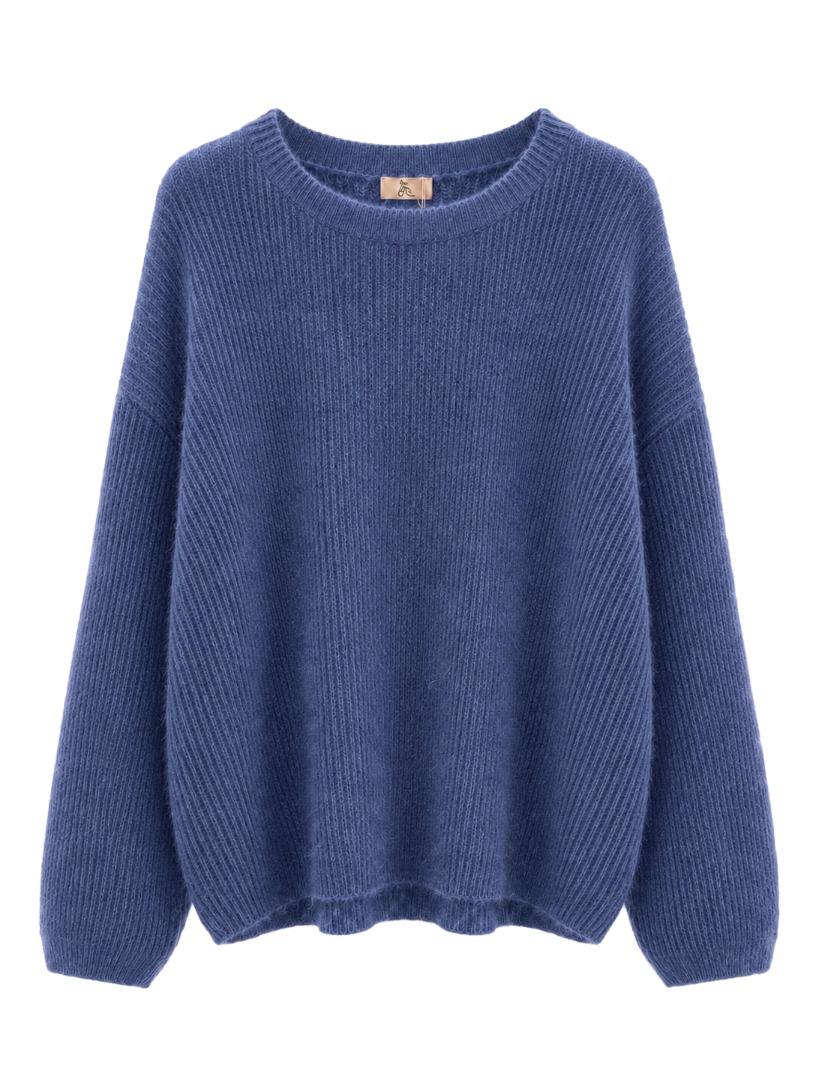 Kuscheliger Oversize-Strickpullover mit Rippstruktur