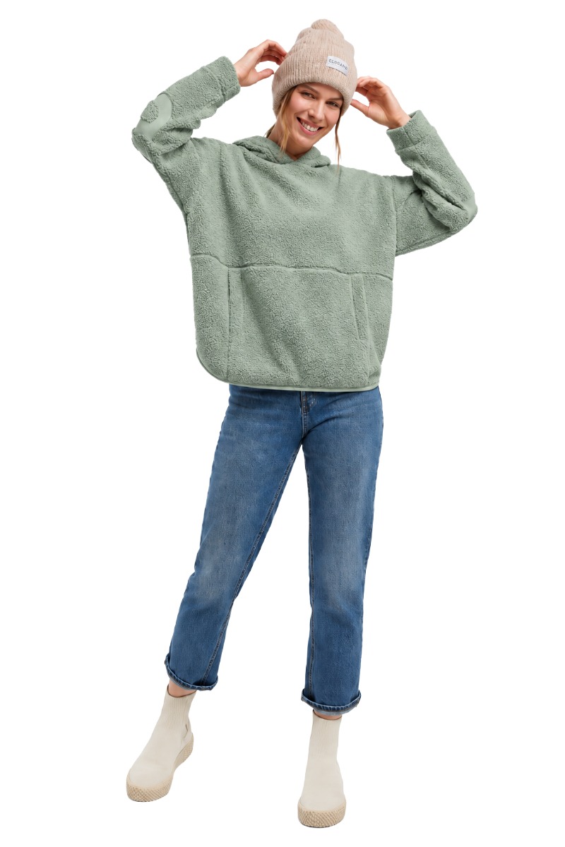 Elbsand Nelia Damen Teddy - Hoodie mit Logo-Details