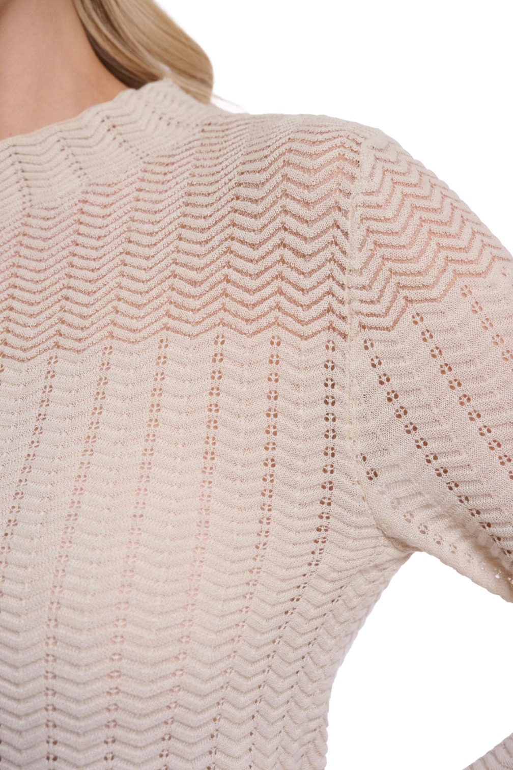 Rino & Pelle Ilvi Damen Ajour-Strickpullover mit Zickzackmuster
