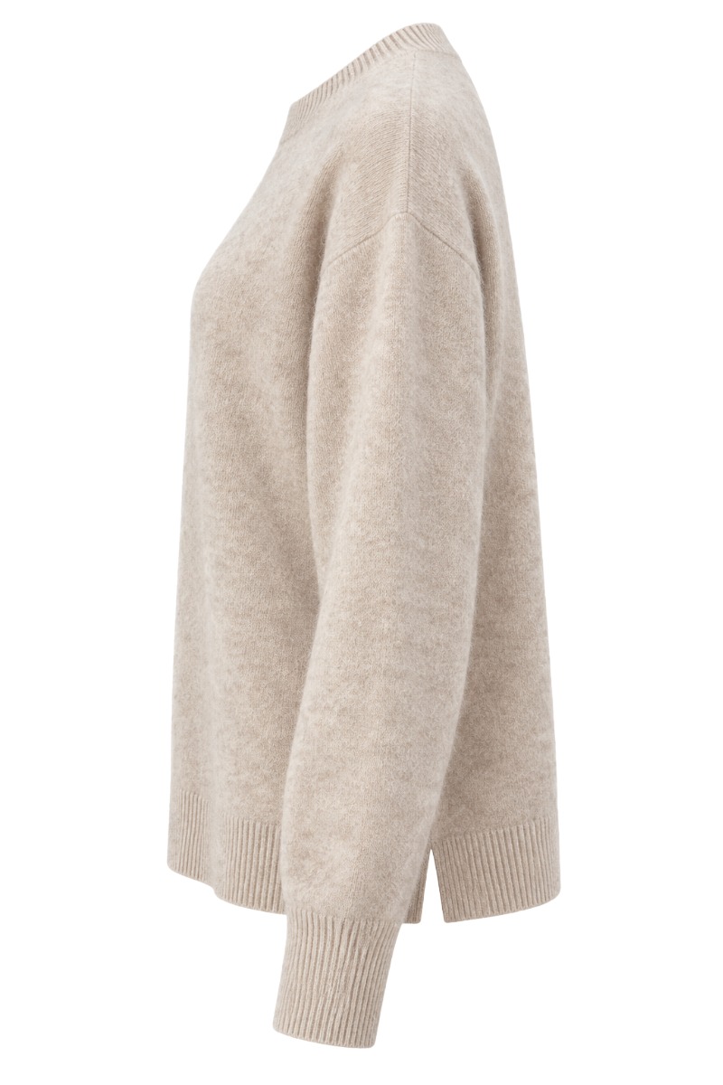 Feiner Damen Strick Pullover mit Rundhals aus Lanawolle & Kaschmir