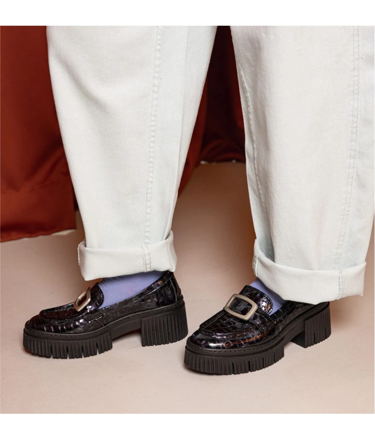 The Art Company YORK Chunky Loafer Croku Lack -mit Plateausohle