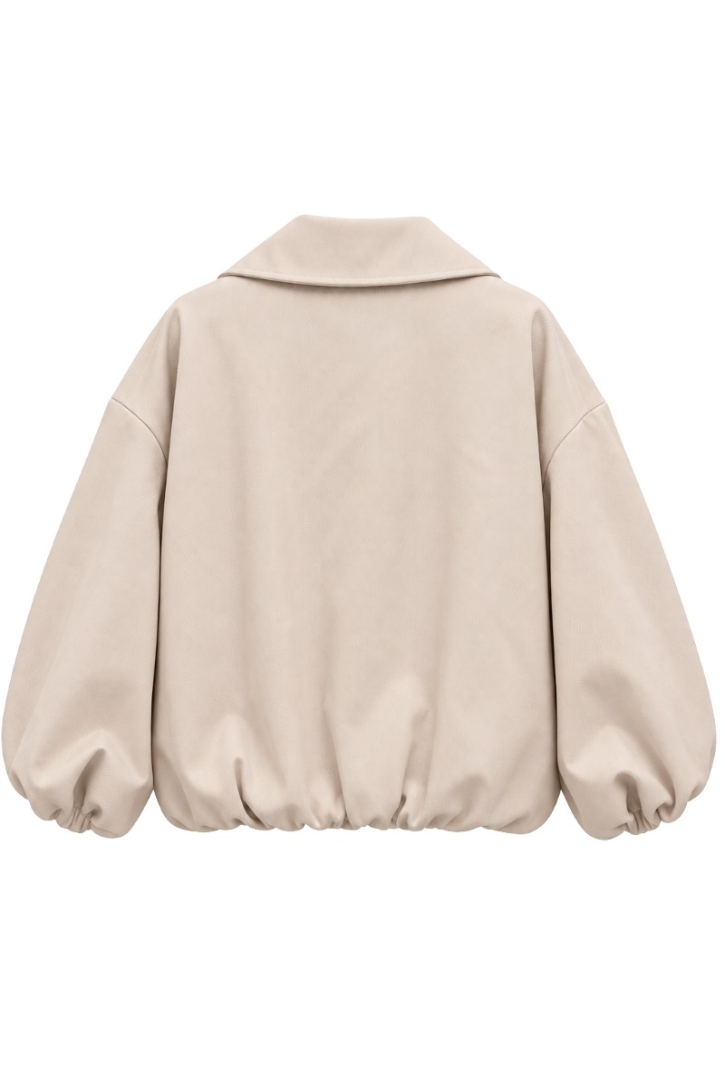 Ballon-Blouson-Jacke mit 3/4-Arm & Struktur