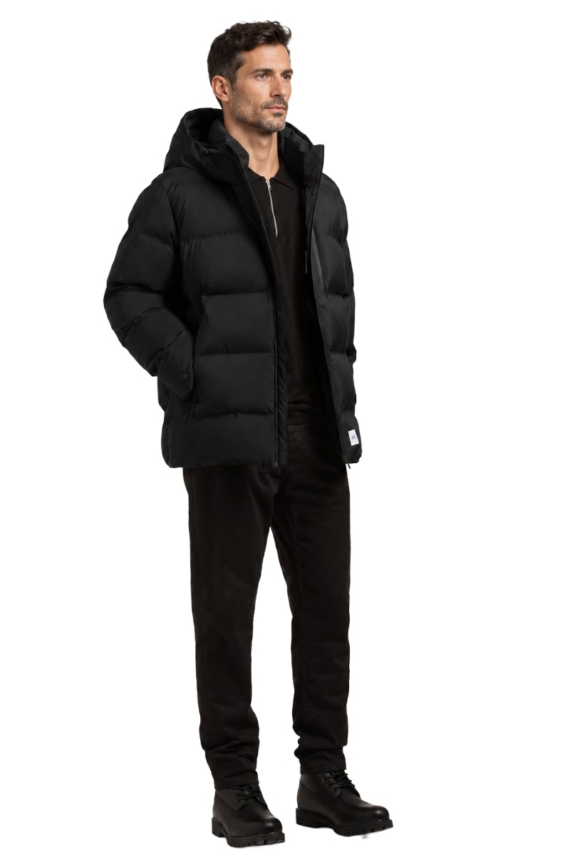 Khujo SILAS Herren Puffer-Steppjacke mit Kapuze und Brusttasche
