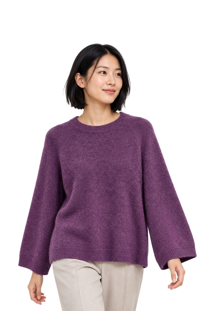 Damenpullover aus Alpaka-Wollmix mit Rundhals