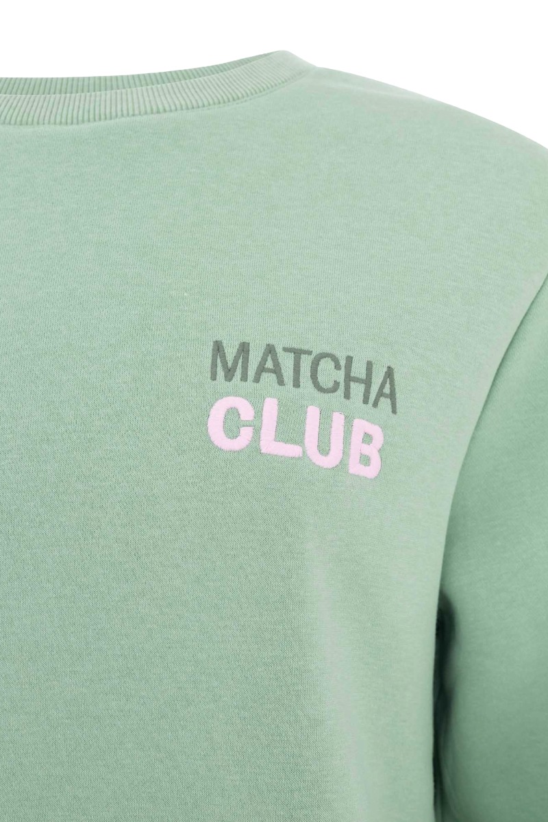 Zwillingherz Damen Sweatshirt „Matcha Morning Club“