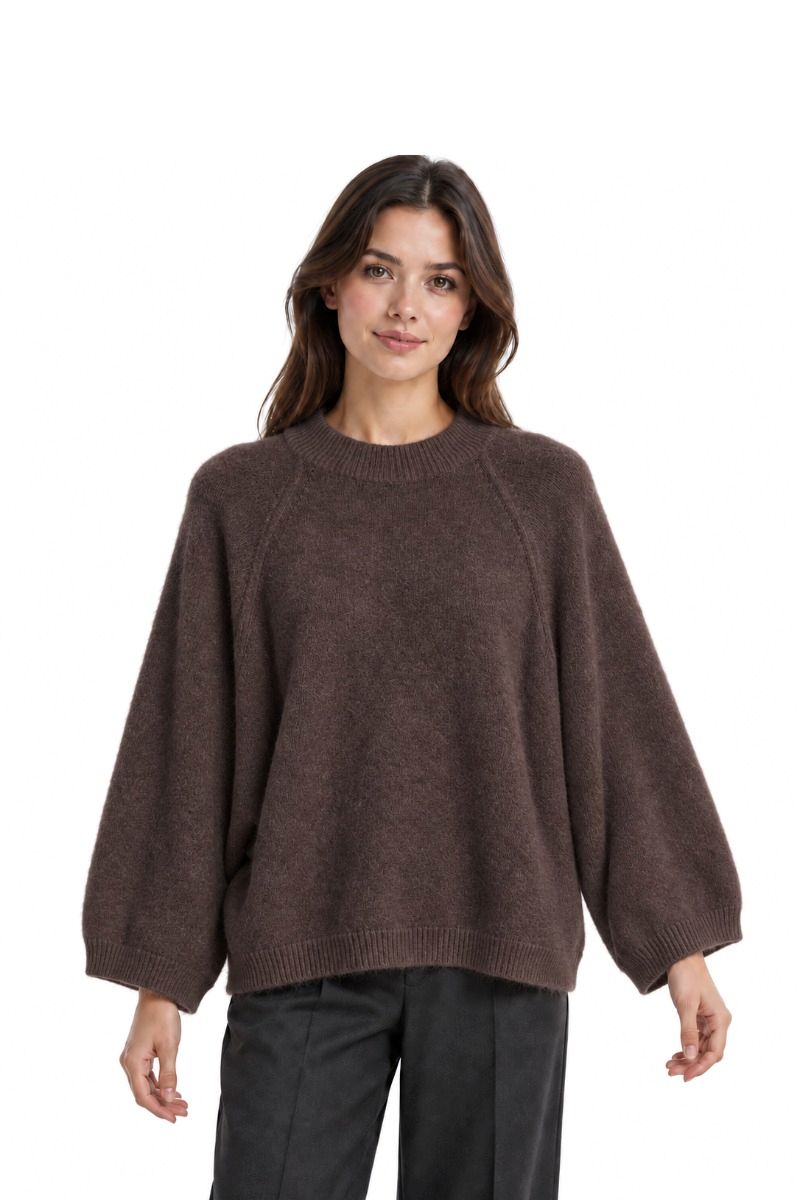 Weicher Damen Angora Strickpullover mit Rundhals