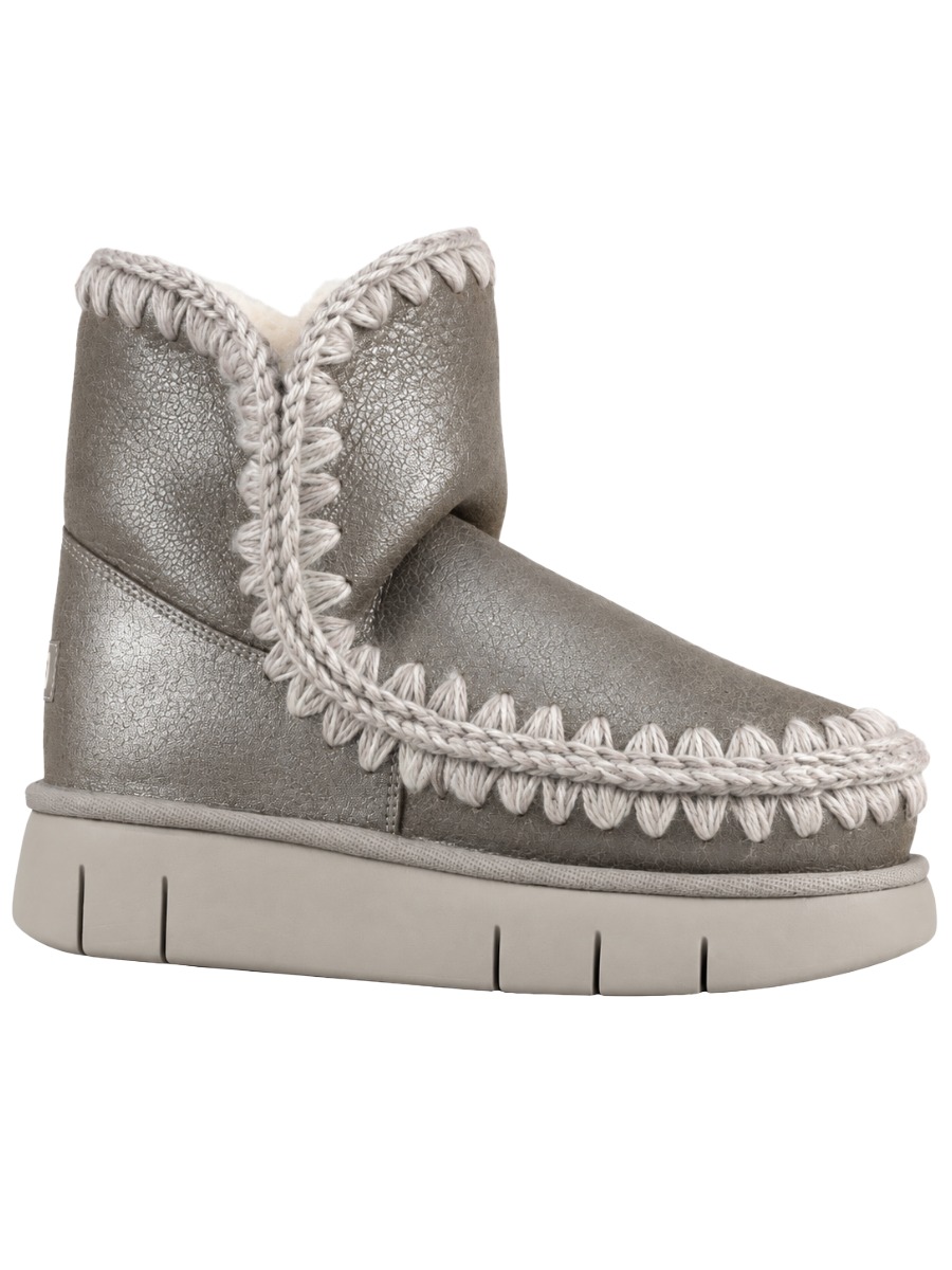 MOU Eskimo 18 Bounce Stone Metallic – Damen Lammfell Boots