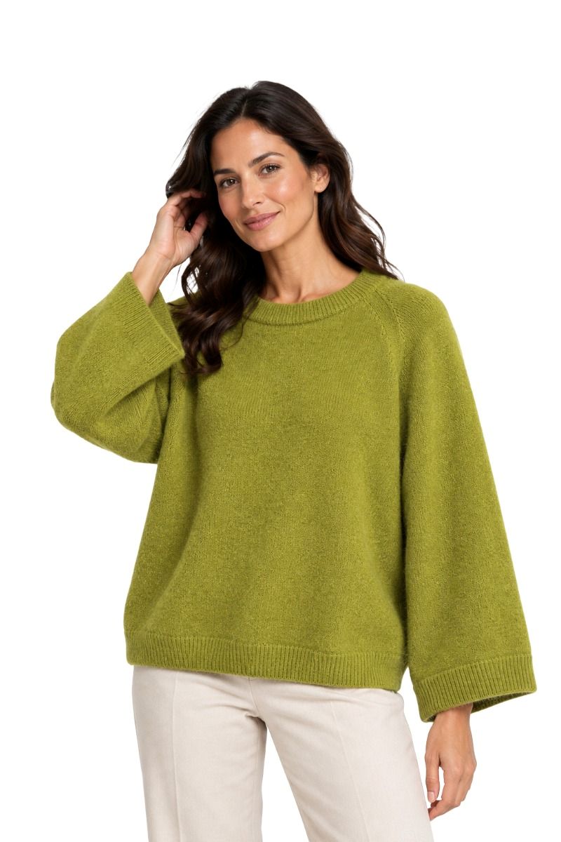 Damenpullover aus Alpaka-Wollmix mit Rundhals