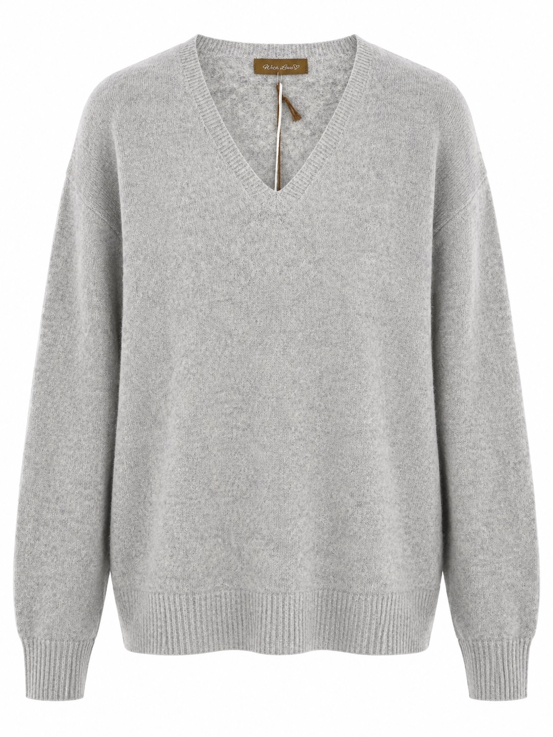 Feiner Strickpullover mit V-Ausschnitt aus Lanawolle & Kaschmir