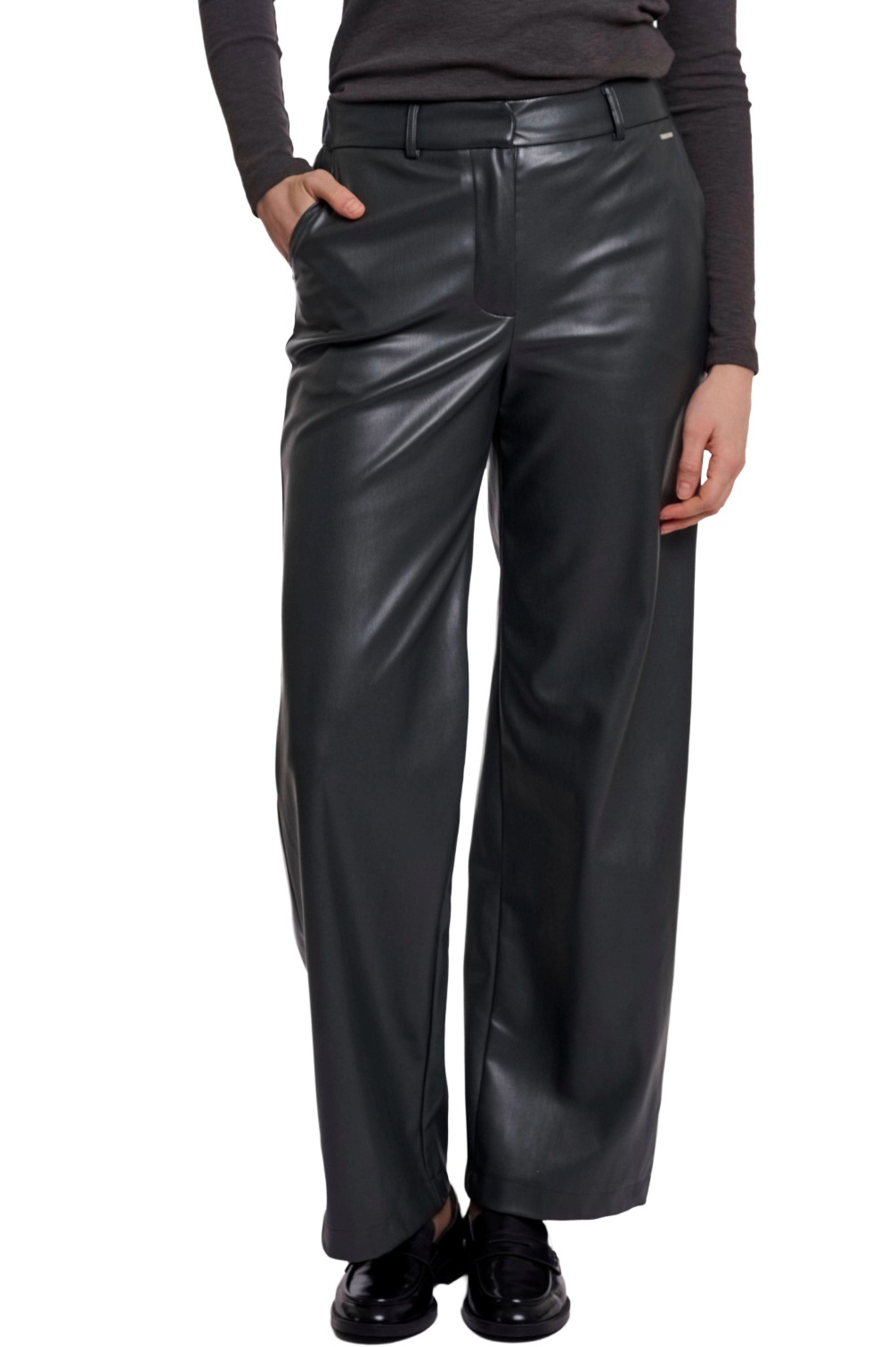 Rino & Pelle Georgina Short Damen Kunstlederhose Wide Leg