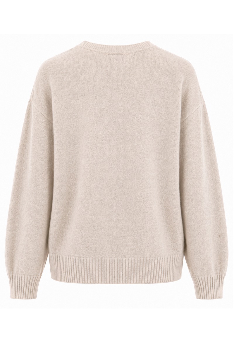 Feiner Strickpullover mit V-Ausschnitt aus Lanawolle & Kaschmir