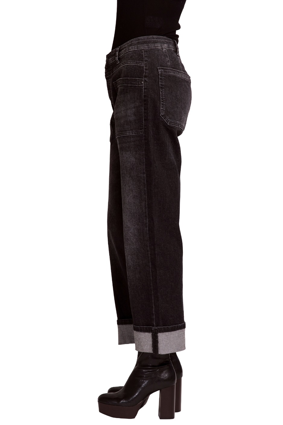 Zhrill Karli Damen Jeans – Relaxed Straight Fit mit Umschlag