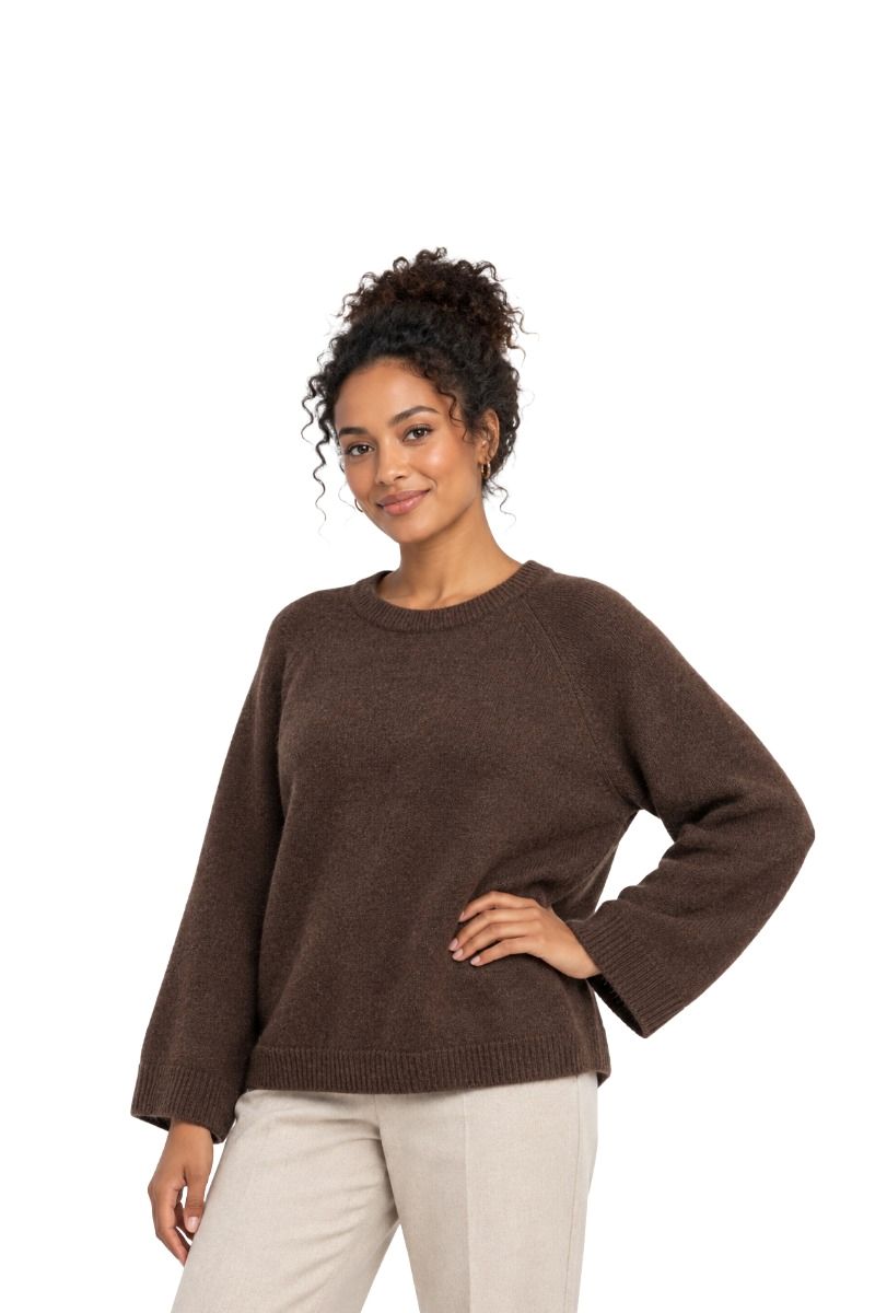 Damenpullover aus Alpaka-Wollmix mit Rundhals