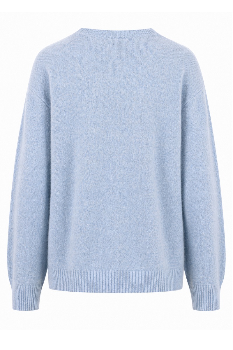 Feiner Strickpullover mit V-Ausschnitt aus Lanawolle & Kaschmir
