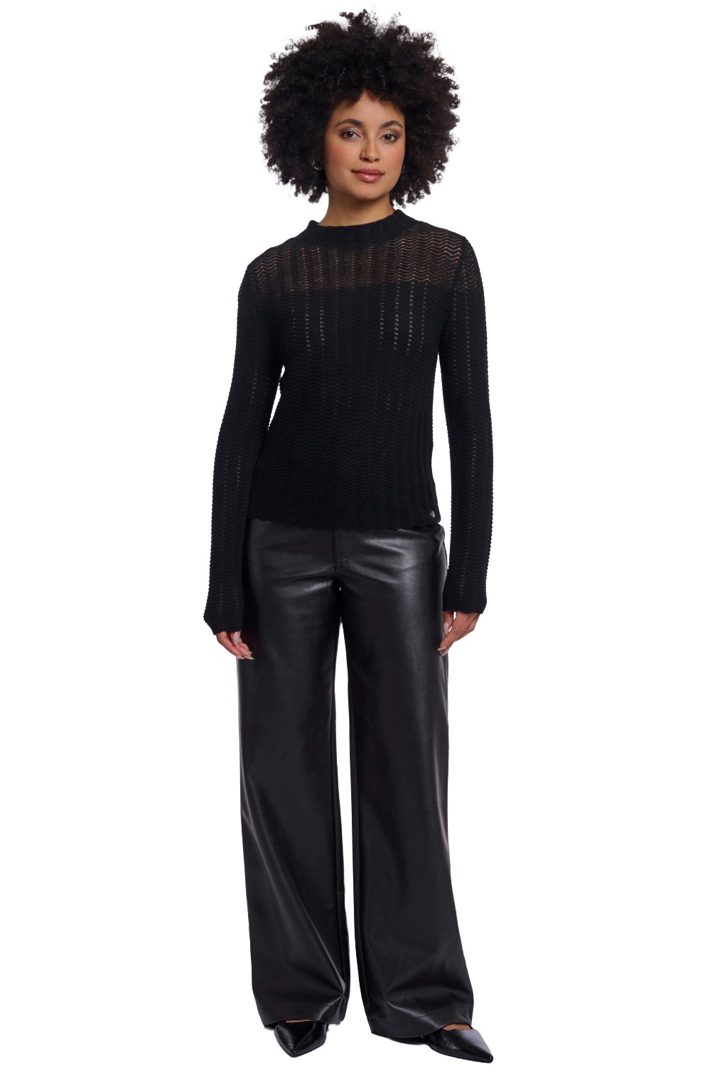 Rino & Pelle Ilvi Damen Ajour-Strickpullover mit Zickzackmuster
