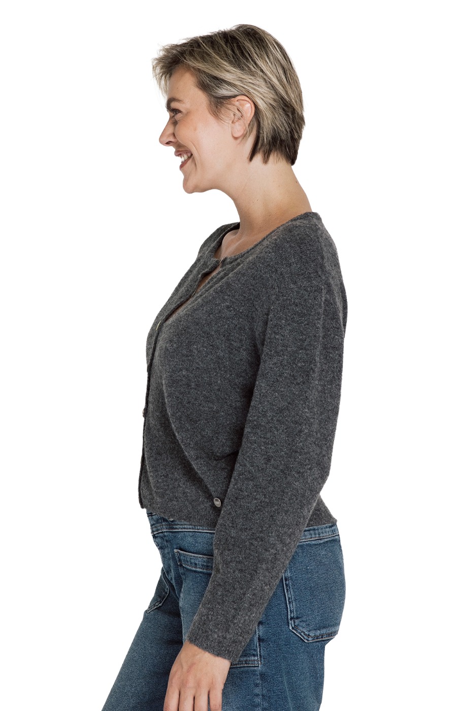 Zhrill Elidi Strickjacke – weicher Cardigan mit schimmernden Knöpfen
