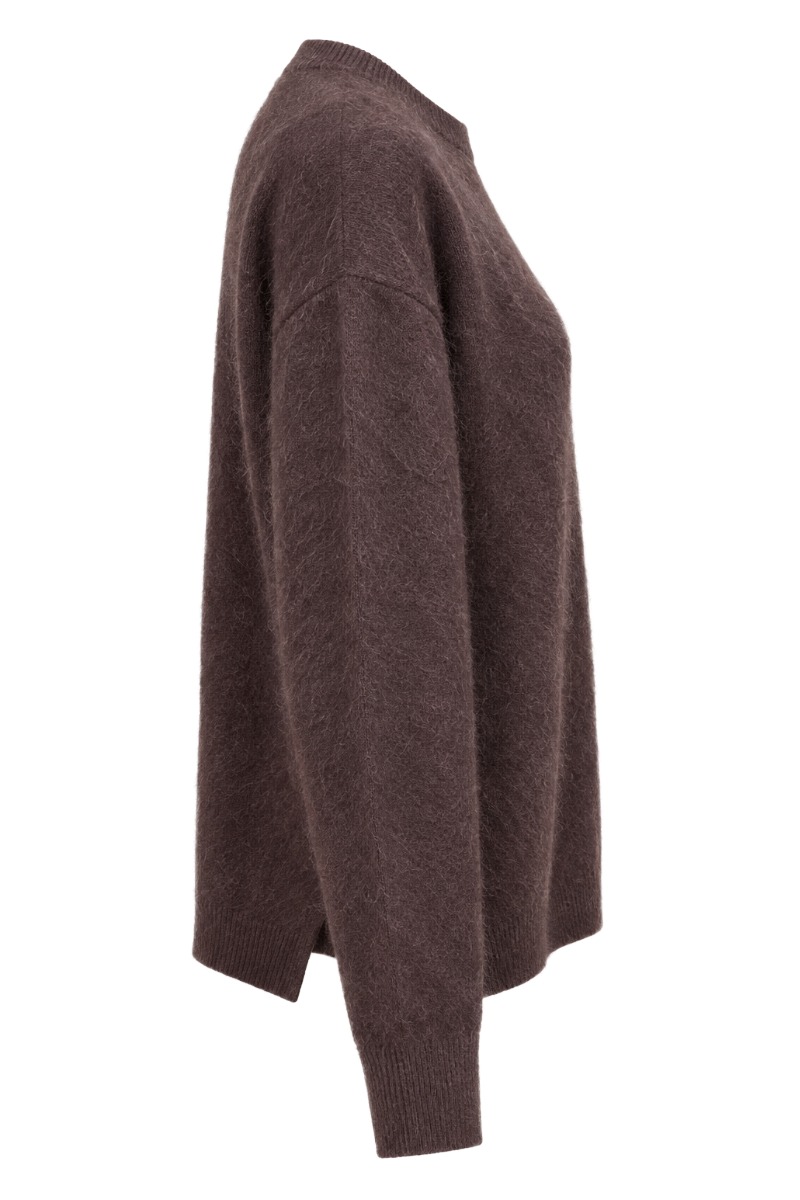 Feiner Damen Strick Pullover mit Rundhals aus Lanawolle & Kaschmir