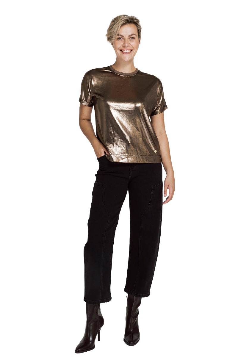 Zhrill Shirt Cielo im Metallic-Look