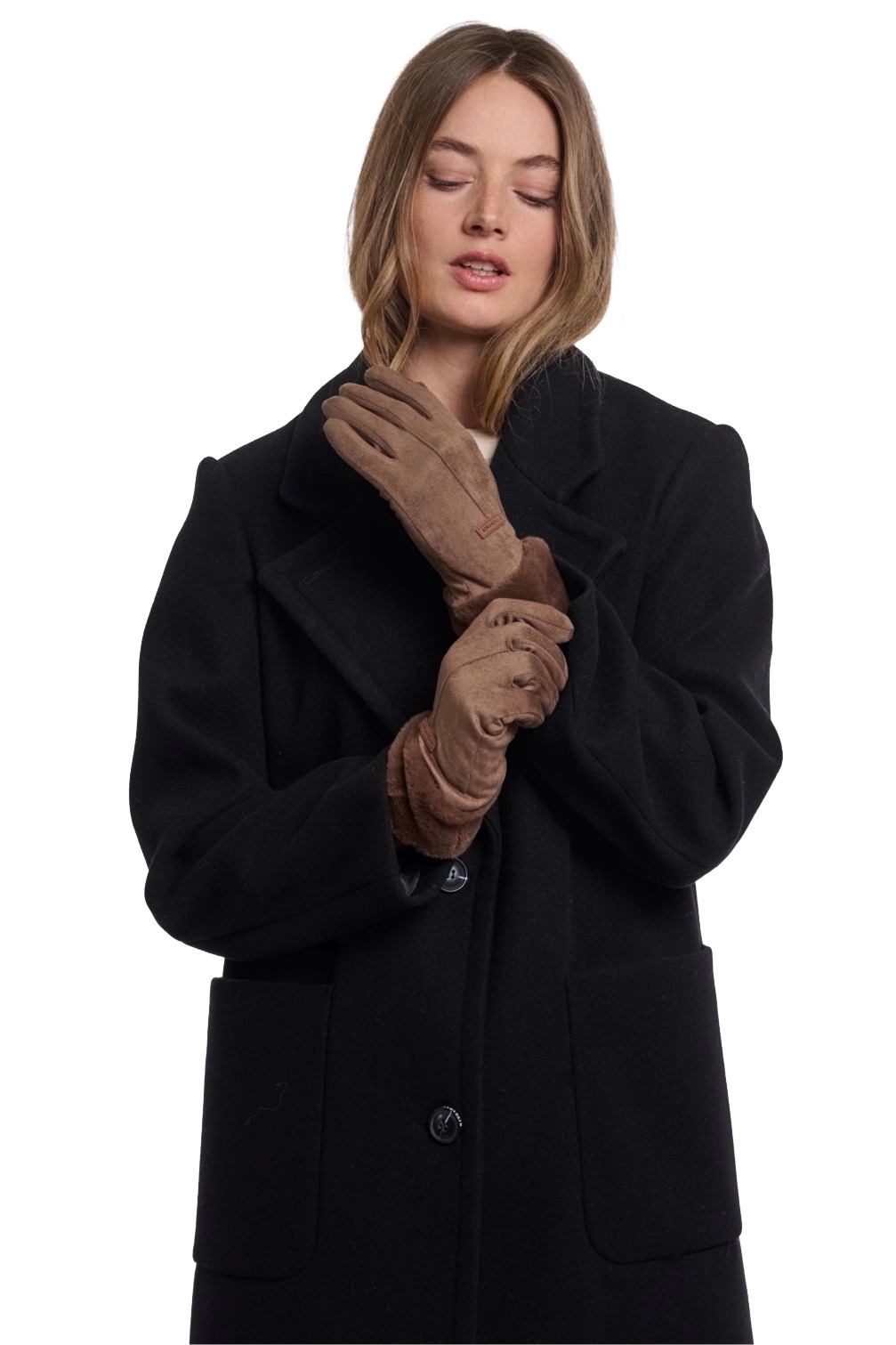Rino & Pelle Danzo Damen Handschuhe mit Kunstfellbesatz