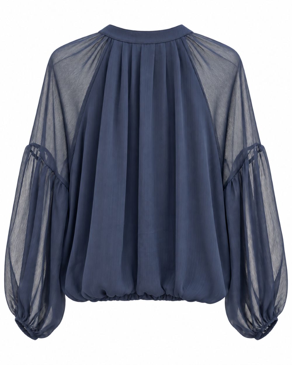 Bluse mit Raffungen und halber Knopfleiste