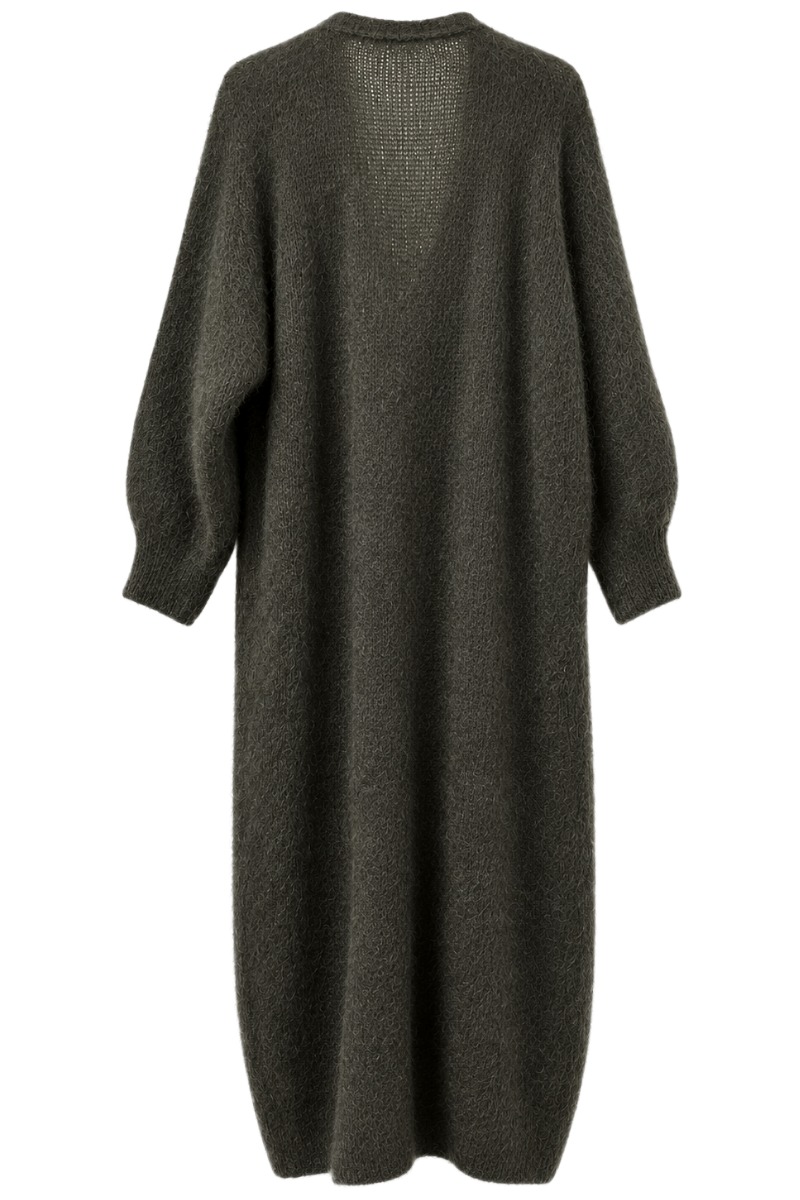 Kid-Mohair Maxi-Strickmantel – 80% Kid Mohair