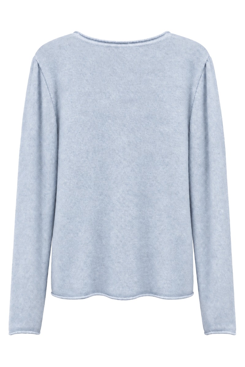 Feiner Strickpullover mit Rollkante & Angora
