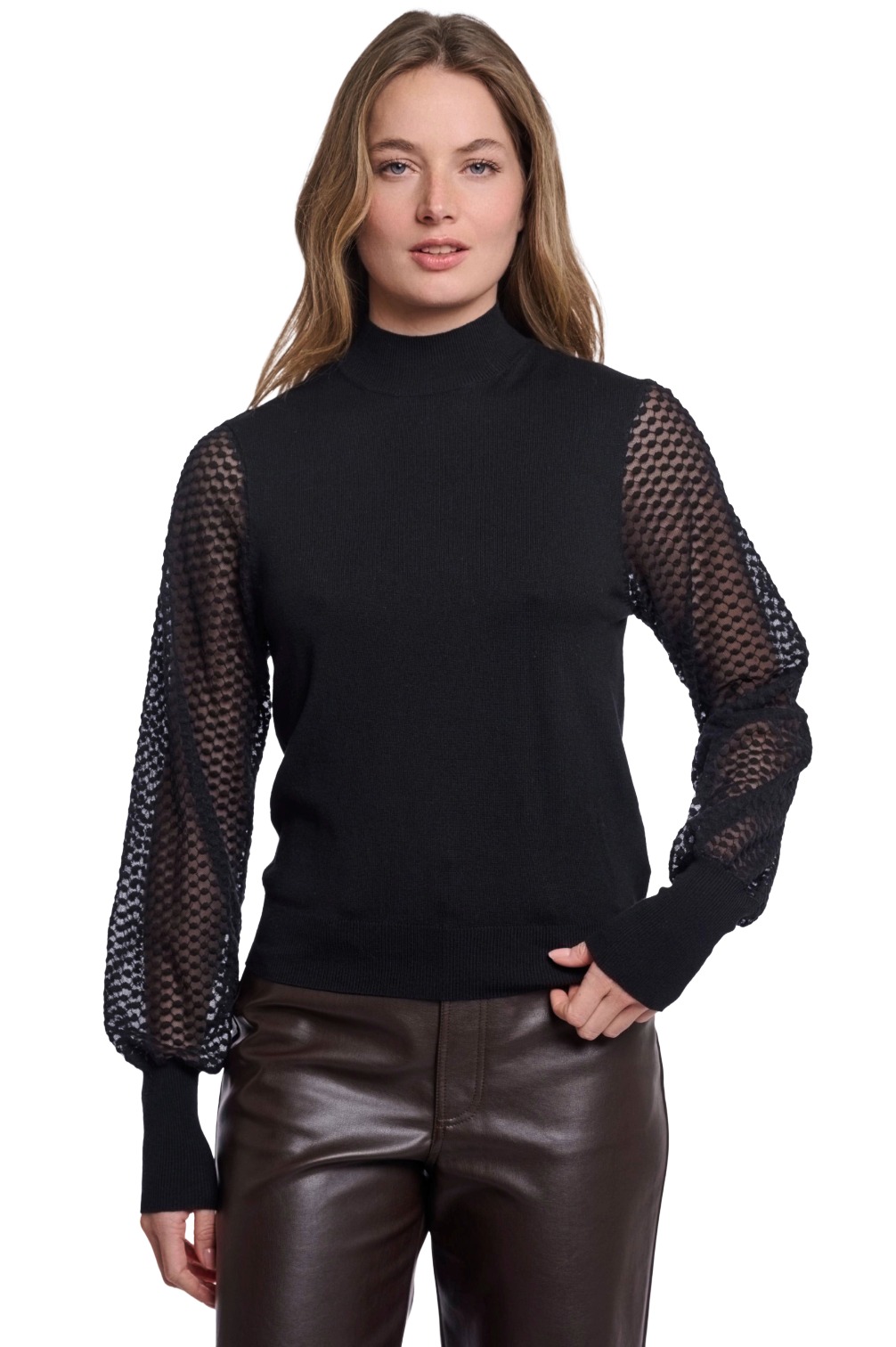 Rino & Pelle Kalinka Damen Pullover mit transparenten Ärmeln