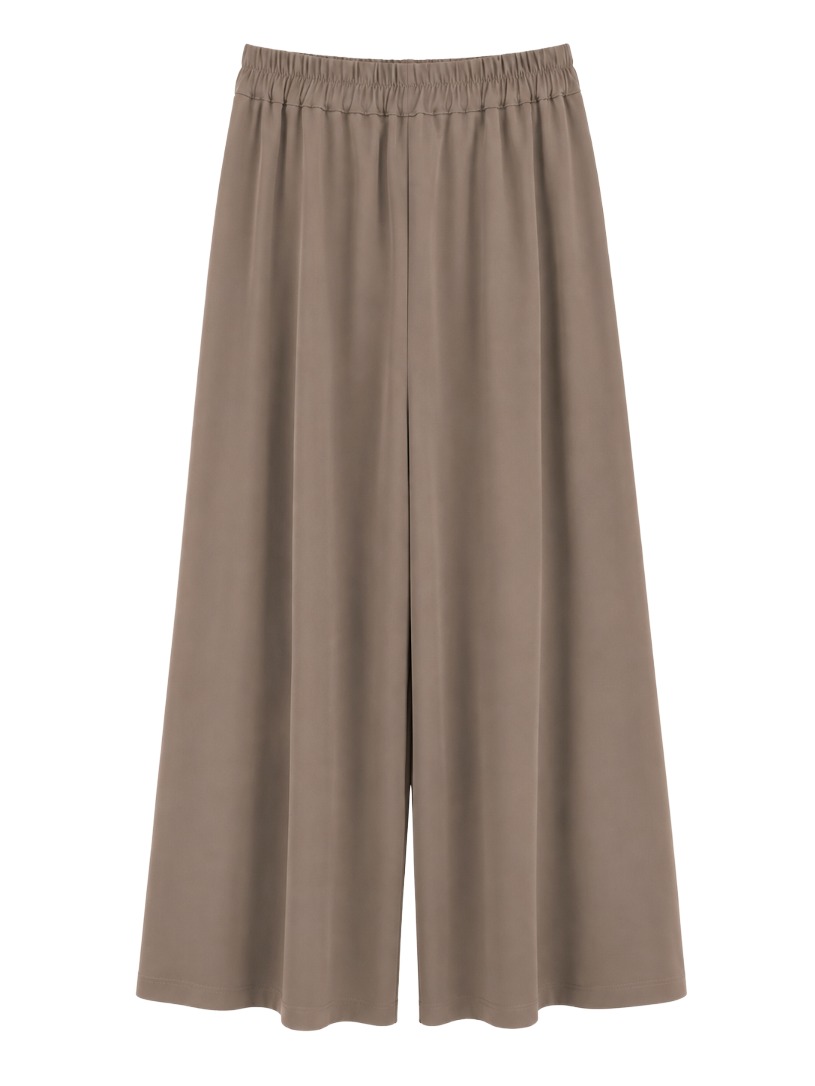 Fließende Palazzo-Falten-Hose mit Gummizug hinten