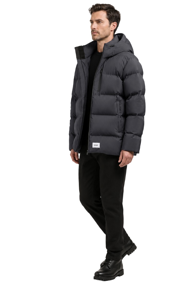 Khujo SILAS Herren Puffer-Steppjacke mit Kapuze und Brusttasche