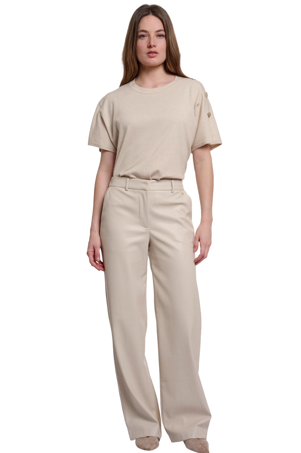 Rino & Pelle Georgina Short Damen Kunstlederhose Wide Leg
