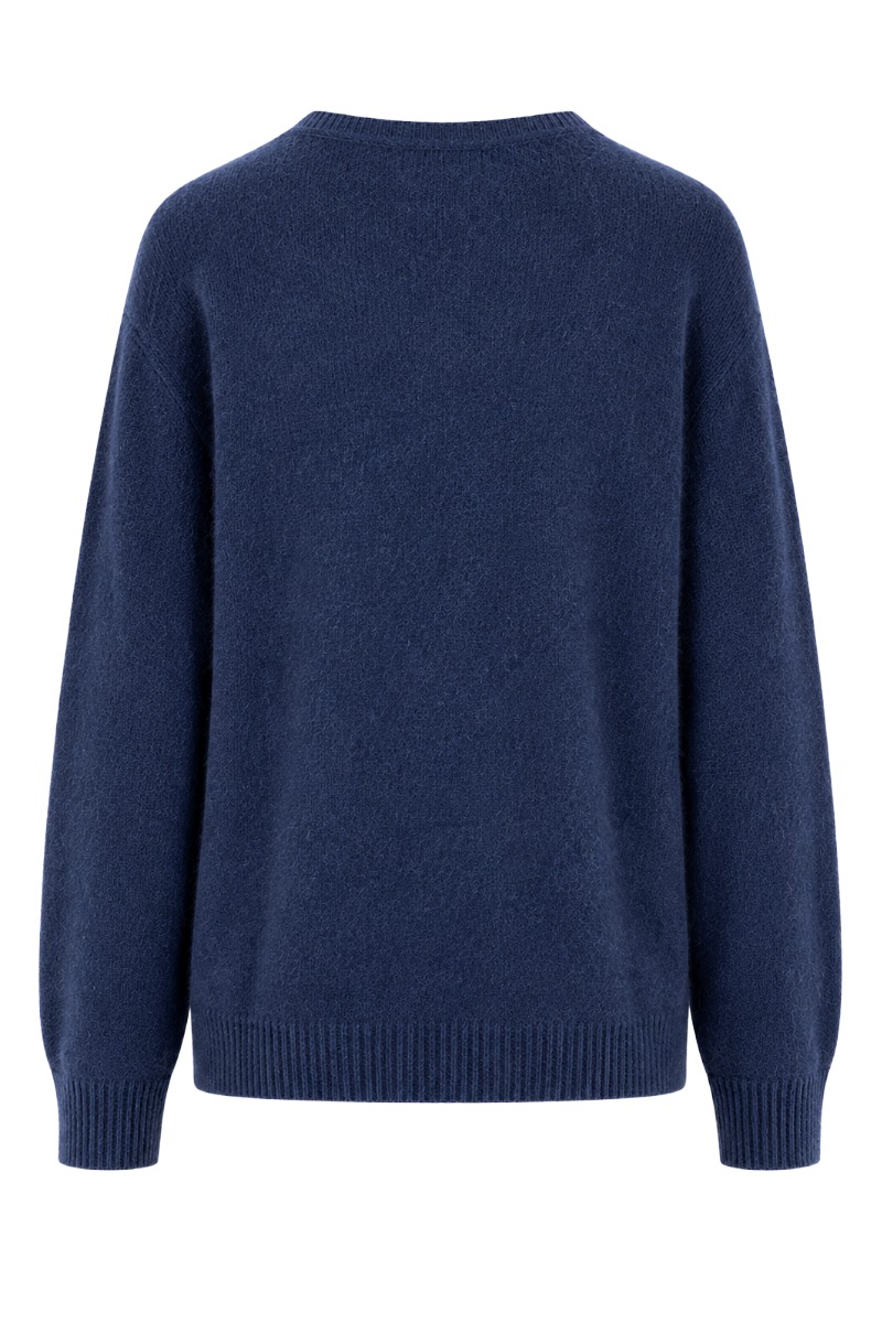 Feiner Strickpullover mit V-Ausschnitt aus Lanawolle & Kaschmir