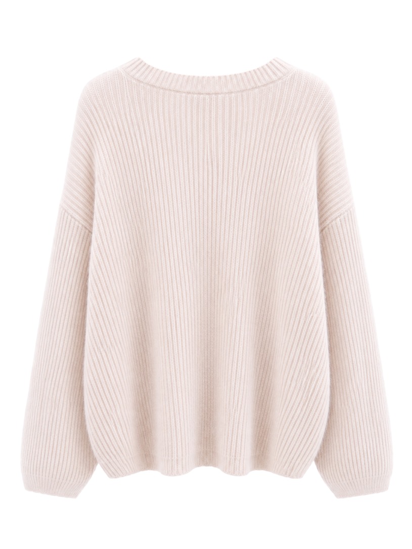Kuscheliger Oversize-Strickpullover mit Rippstruktur