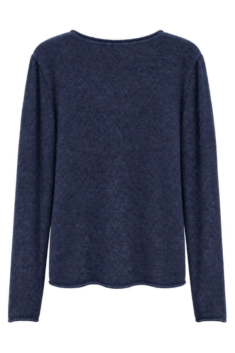 Feiner Strickpullover mit Rollkante & Angora