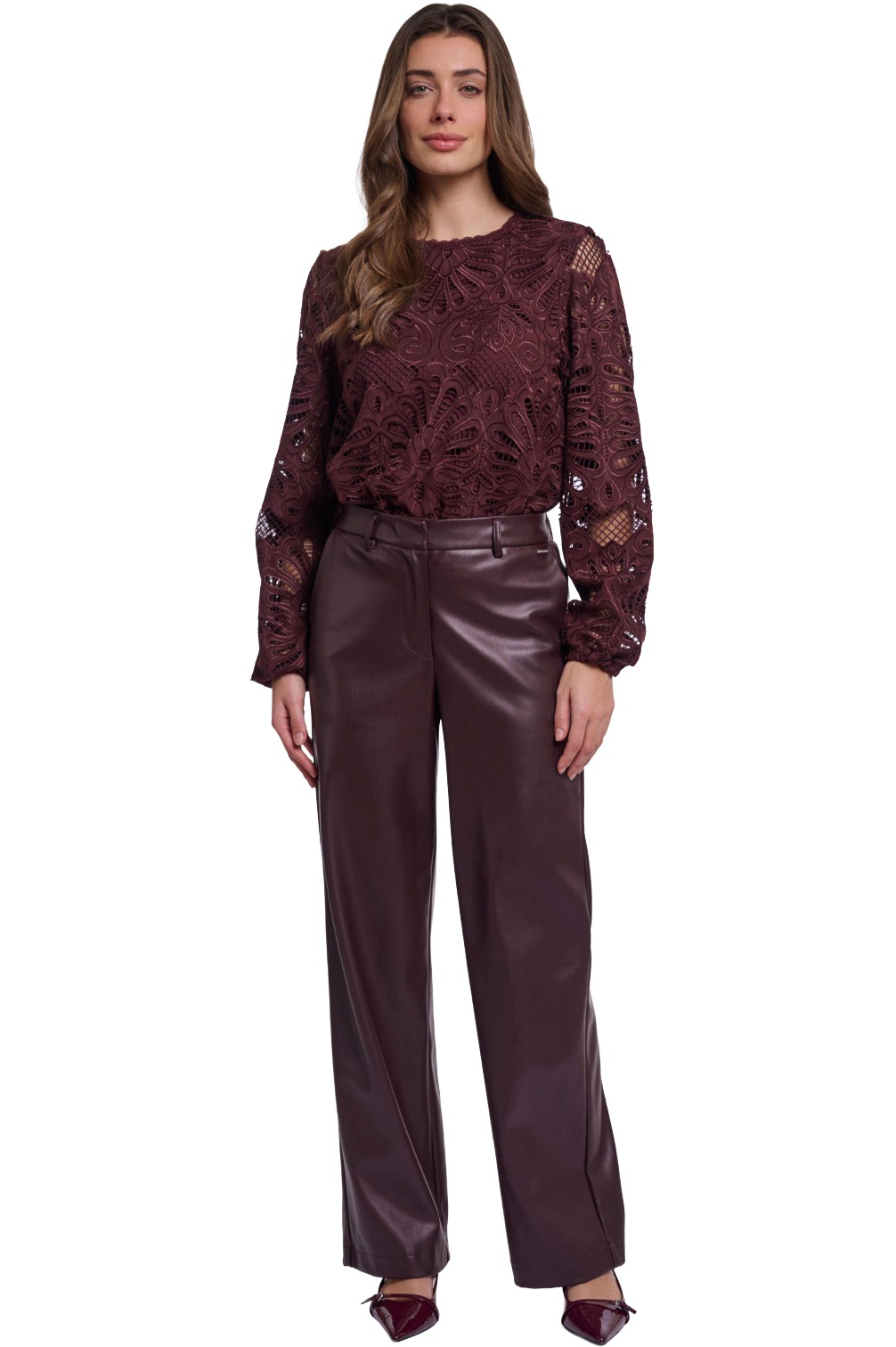 Rino & Pelle Georgina Short Damen Kunstlederhose Wide Leg