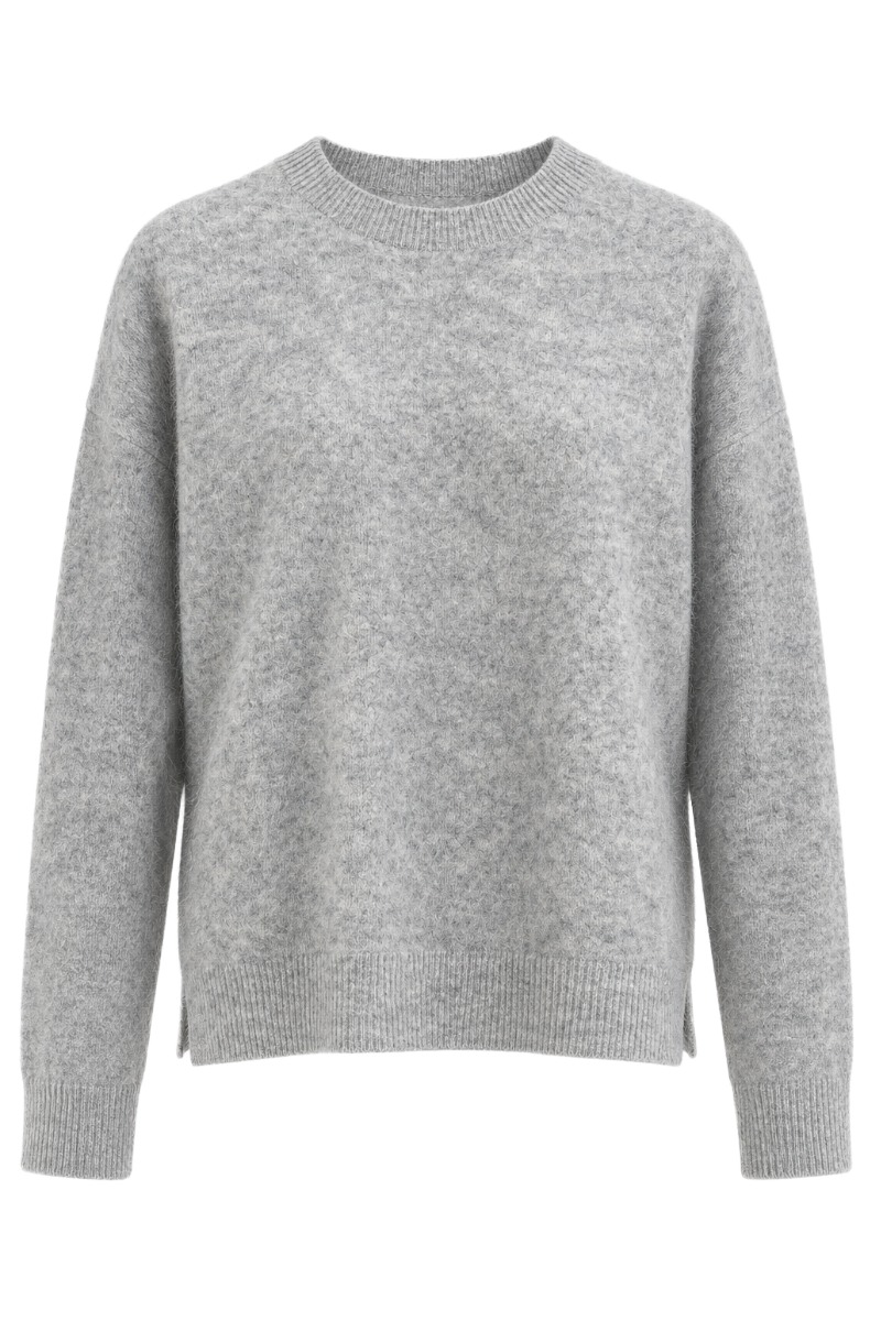 Feiner Damen Strick Pullover mit Rundhals aus Lanawolle & Kaschmir