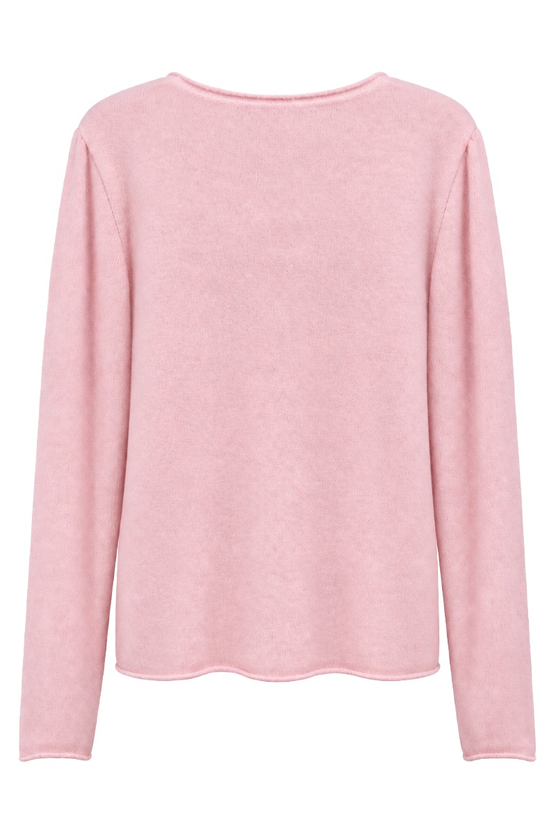 Feiner Strickpullover mit Rollkante & Angora