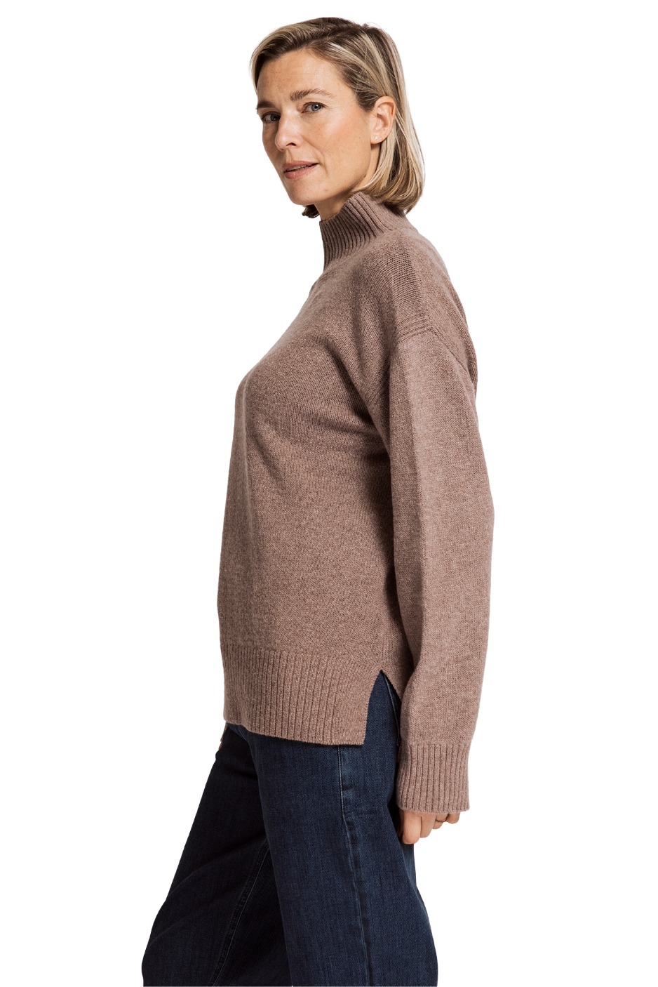 Zhrill Alana Damen Strickpullover mit Stehkragen – Relaxed Fit
