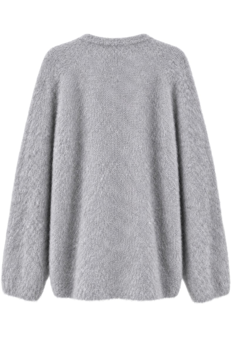 Offene Kid Mohair Strickjacke – 80 % Mohair Made in Italy