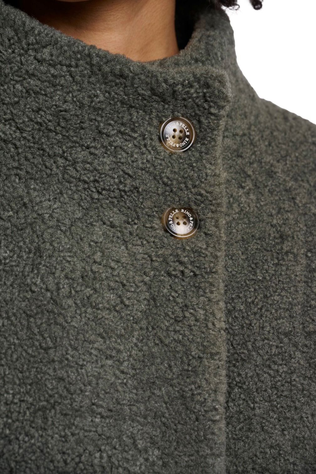 Rino & Pelle Zoe Damen Boucle-Mantel mit Stehkragen