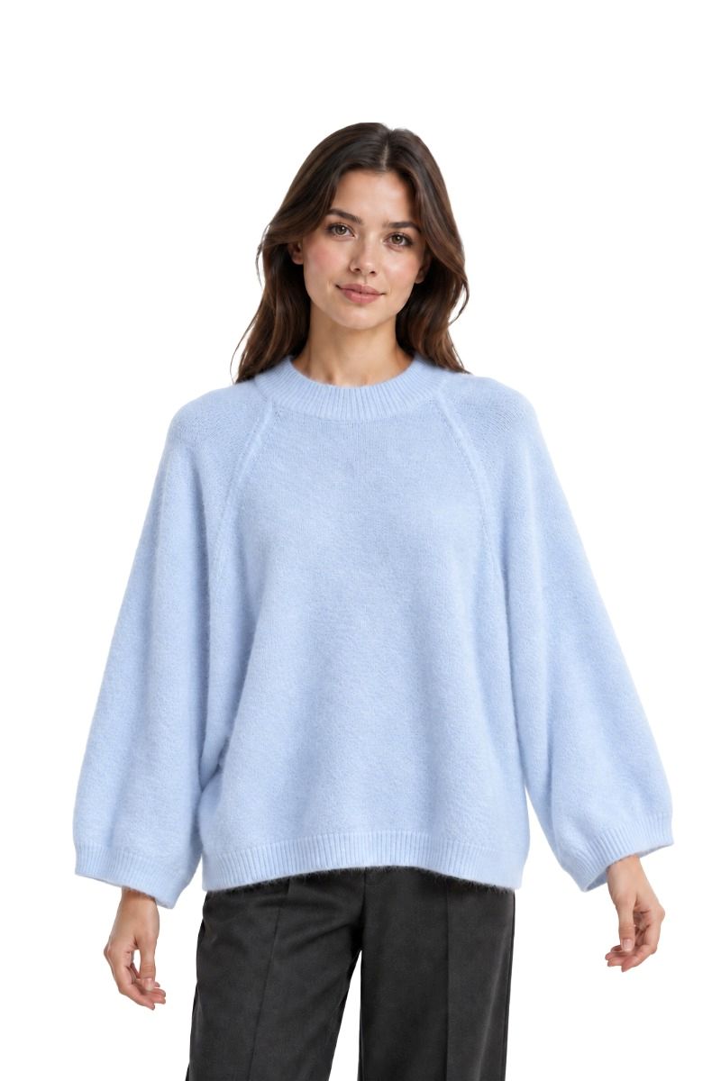 Weicher Damen Angora Strickpullover mit Rundhals