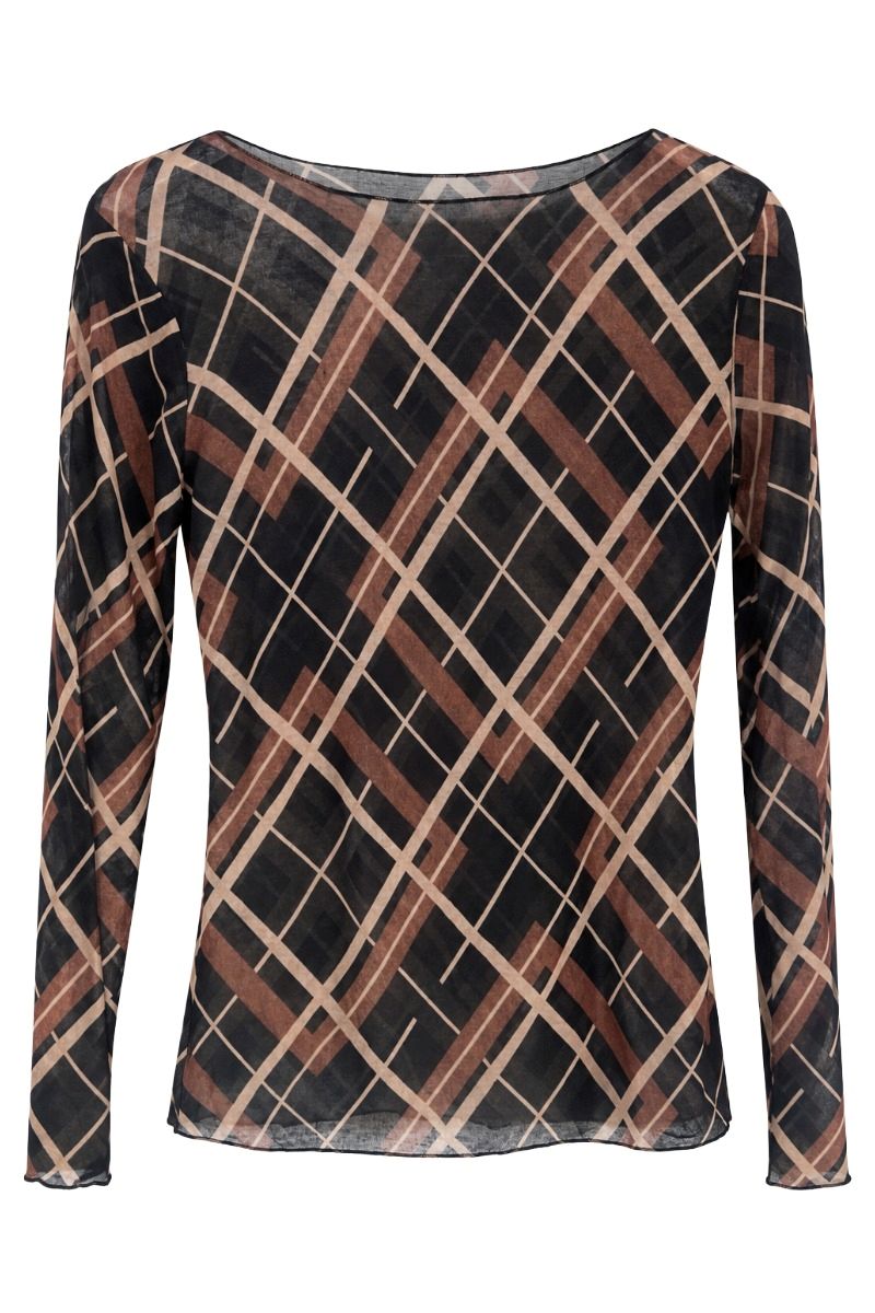 Leicht transparentes Unterzieh-Shirt Animal Print mit Kaschmir & Viskose