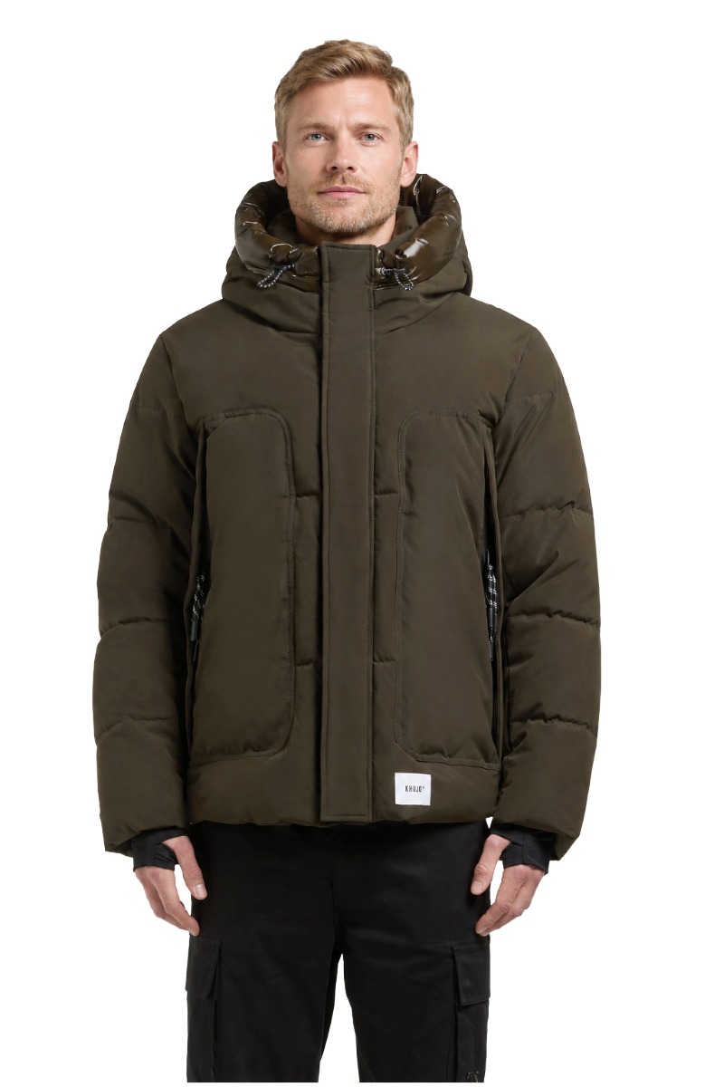 Khujo DARVIN Herren Steppjacke mit Kapuze und großen Taschen