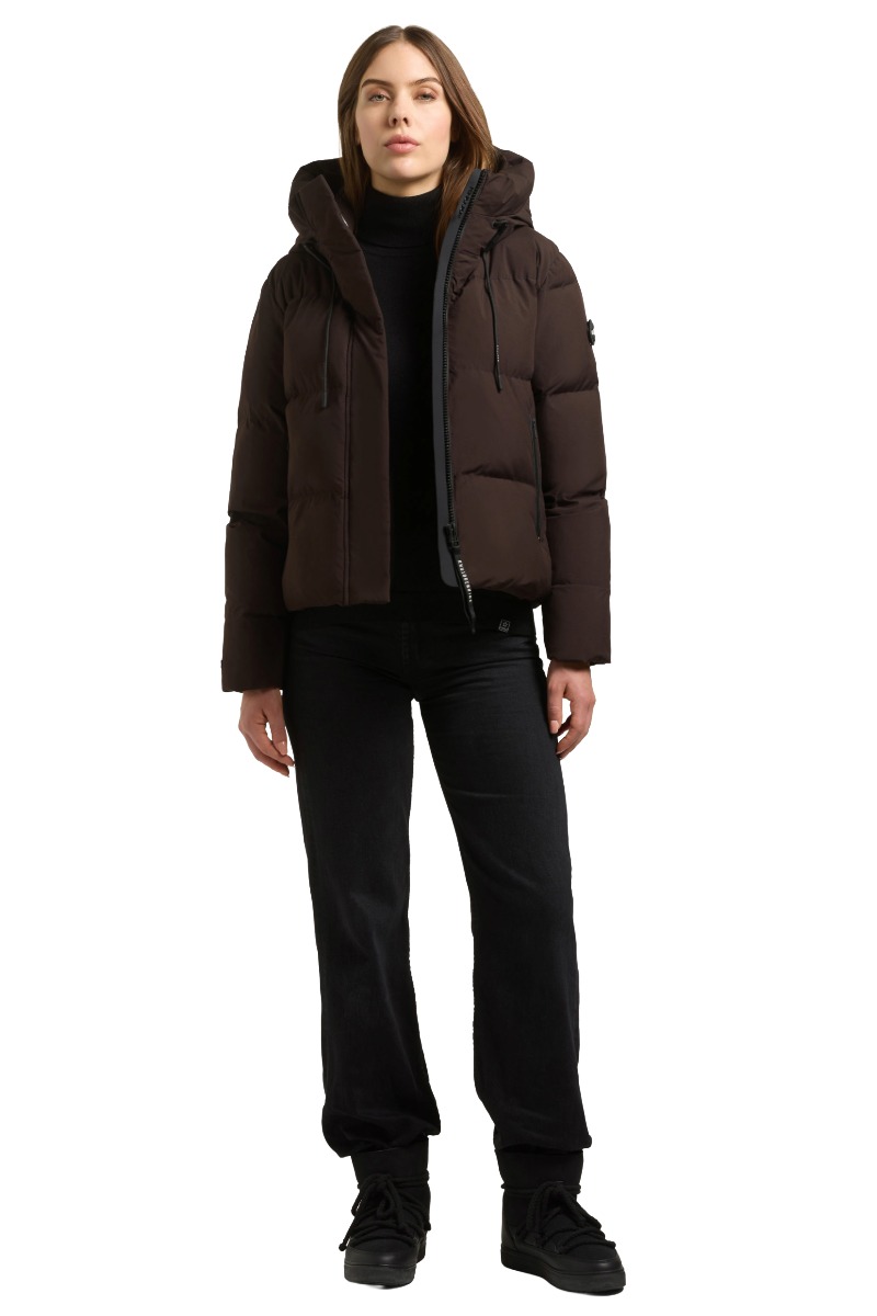 Khujo Enits 2 Matt Damen Kurz-Steppjacke mit Kapuze